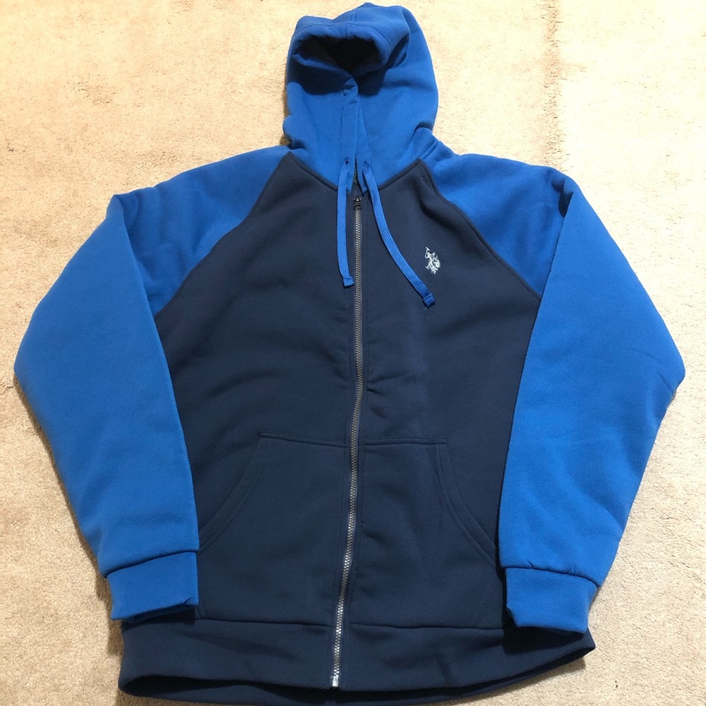 $NEW$ U.S. Polo Full Zip Sherpa Lined Hoodie XL $$